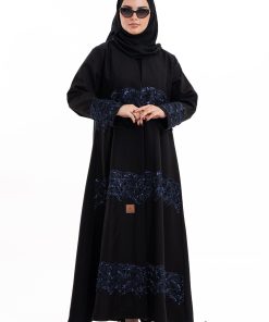 زاهية - عباية بيان بتل كرستال كحلي