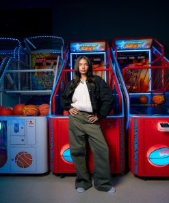 عرفة - بنطلون جبردين نسائي واسع الساق