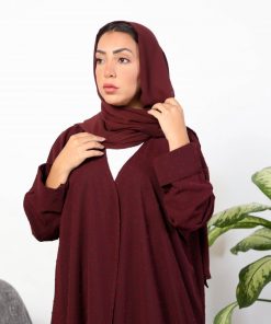 Alternative view of أمول - عبايه ملونة لون عودي منقطة خامة باردة 5023