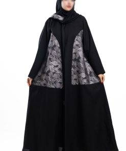 Alternative view of زاهية - عباية كلوش بتدخيلة جاكار فضي