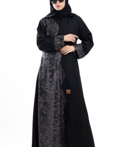 Alternative view of زاهية - عباية وله بتدخيلات قماش جاكار رمادي