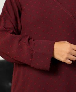 أمول - عبايه ملونة لون عودي منقطة خامة باردة 5023