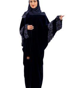 Alternative view of زاهية - عباية مرام مخمل كحلي بورد وترتر