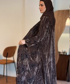 زاهية - عباية غزال مخمل بني