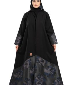 زاهية - عباية همس بقماش جاكار كحلي