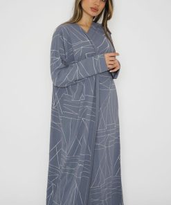 أمول - عباية ملونة بخطوط تطريز خيوط 6011