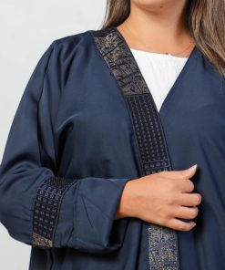 أمول - عبايه ملونة كحلي غامق بكلفة السدو قماش الندى 5035