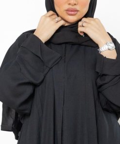 أمول - عباية دبل كلوش بكسرات فاخرة R1101