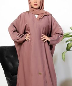 أمول - عبايه ملونة بشت سادة لون لحمي 5028