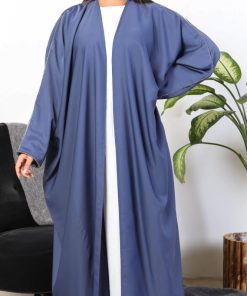 Alternative view of أمول - عبايه ملونة بشت سادة حرير مطرزة من الجنب 5025