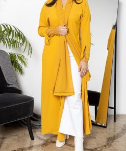 Alternative view of أمول - عباية ملونة للسفر منقطة باللون الكركمي z2012