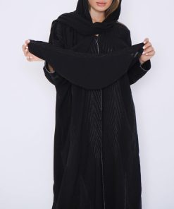 Alternative view of أمول - عباية سوداء مع كلفة 6043