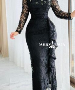 فستان دانتيل نوار إيليت الملكي - فستان دانتيل نوار إيليت الملكي