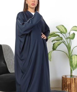 Alternative view of أمول - عبايه كحلي بشت مطرزة من الجنب قماش الندى5026