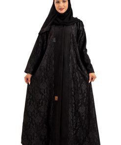 زاهية - عباية ظلال الشتوية باللون الاسود