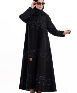زاهية - عباية بيان بتل كرستال اسود