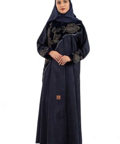 Alternative view of زاهية - عباية ريفال شموة كحلي مع تطريز امام العباية