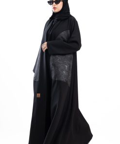 Alternative view of زاهية - عباية كلوش بتدخيلة جاكار أسود