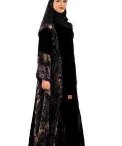 Alternative view of زاهية - عباية غلا مخمل اسود مع شيفون مخمل