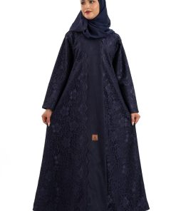 زاهية - عباية ظلال الشتوية باللون الكحلي
