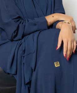 أمول - عبايه ملونه ساده اللون كحلي غامق z2018