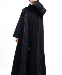 زاهية - عباية ظِلال بتل اسود مطرز