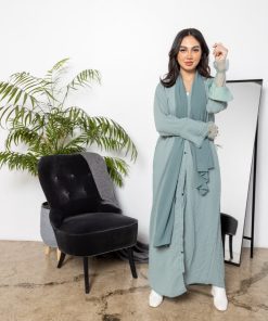 أمول - عبايه ملونه منقط لون اخضر Z2011