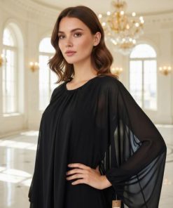 فستان اسود ناعم للمناسبات