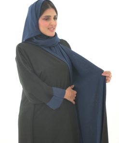 ندف - عبايه وجهين اسود وكحلي