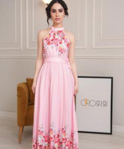 فستان ميدي وردي بنقشة ورود ولمسة أنثوية راقية