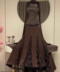 أزياء الأميرة - فستان سهره باربي مع خرز ودانتيل