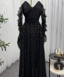 أزياء الأميرة - فستان سهره :جورجيت - تل + فصوص كبس