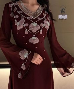 أزياء الأميرة - فستان أبرار سهره أنيق تطريز يدوي رااقي