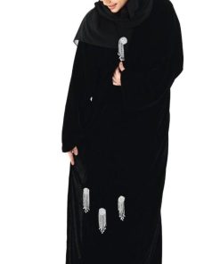 Alternative view of ندف - عباية سوداء اكسسوار فضي موزع من الاكتاف