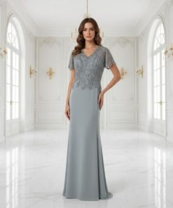 فستان رمادي صدر شك