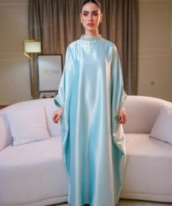 جلابية نسائية عصرية بلون سماوي - مميزة