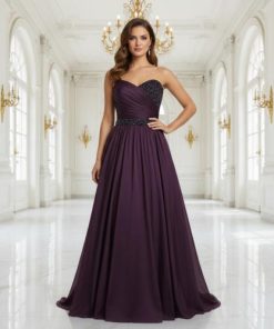 فستان موف كسرات منفوش