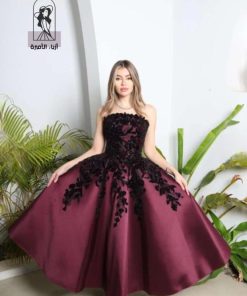 أزياء الأميرة - فستان مرام كولكشن سهره ميكاد كلفه تطريز ورود بارزه