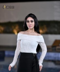 طقم نسائي أبيض وأسود بلمسة أنثوية راقية