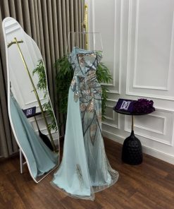 أزياء الأميرة - فستان سهره كلفه تل تطريز خرز
