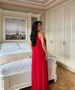 Alternative view of متجر زحل - فستان كريب فاخر بتصميم لفّ أنيق