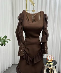 أزياء الأميرة - فستان سهره الخامه :كريب -جورجيت + تطريز راقي