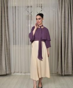 طقم نسائي موف وكريمي بلمسة أنثوية راقية