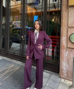 متجر زحل - طقم جاكيت وبنطلون من قماش الكريب الإيطالي الناعم