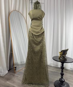 أزياء الأميرة - فستان سهرة انيق صدريه وبطانه باربي تنوره ترتر وخرز