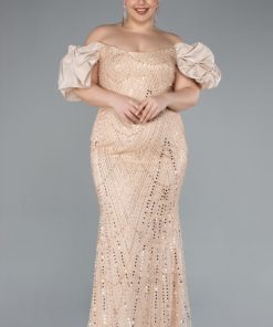 Alternative view of متجر زحل - فستان سهرة تول مطرّز بالترتر مع أكمام ساتان