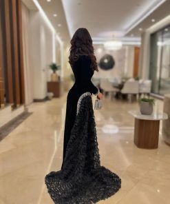 أزياء الأميرة - فستان سهره انيق جوخ معا تطريز يدوي راقي