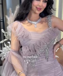 أزياء الأميرة - فستان سهره/تل +تطريز يدوي