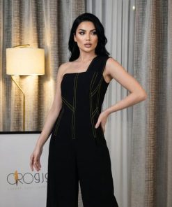 جمبسوت اسود خطوط ذهبية