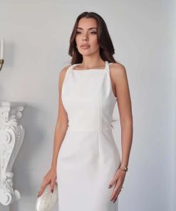 Alternative view of متجر زحل - فستان كريب كلاسيك بقصة أنثوية – متعدد الألوان